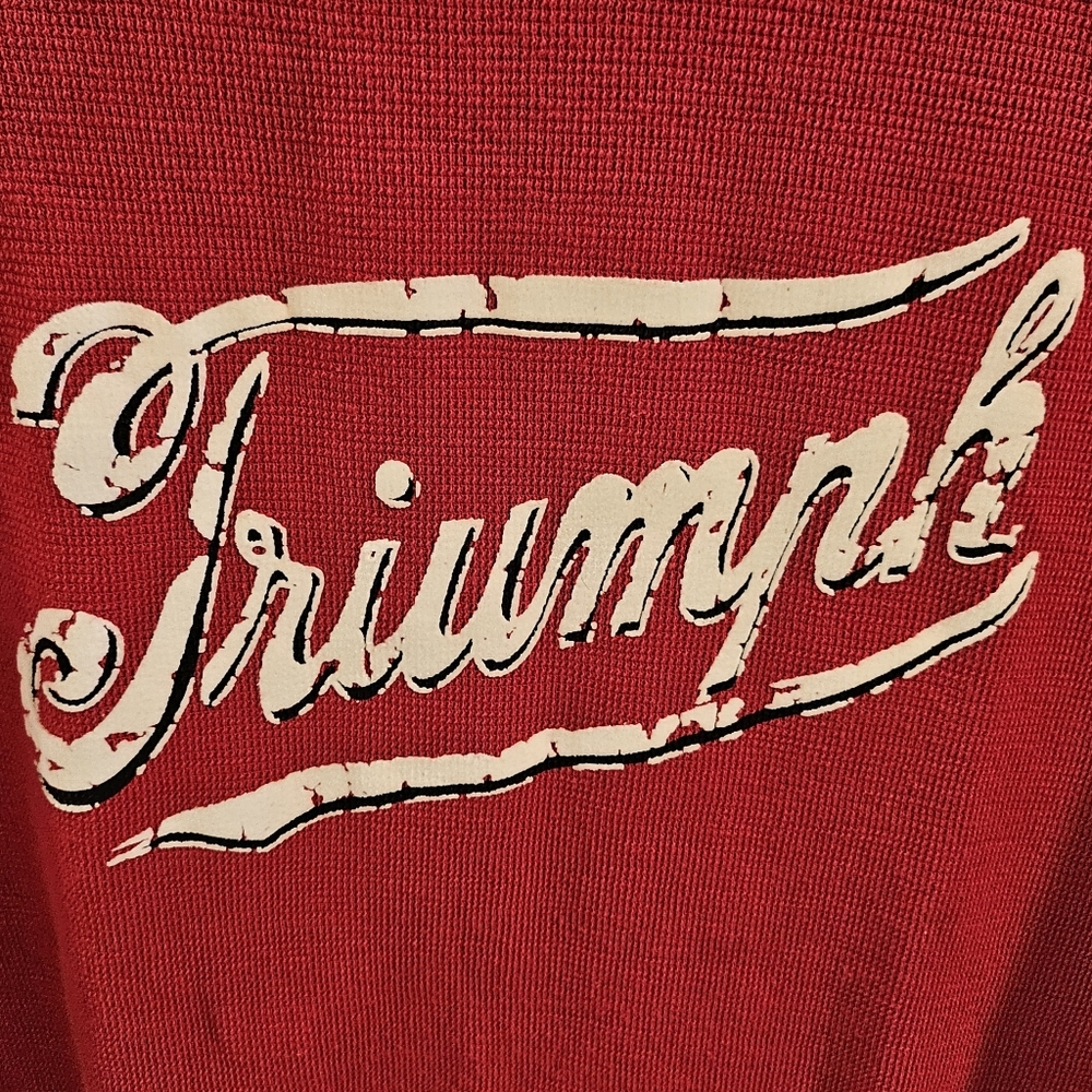 Triumph Motorcycles Sixty8 Short Sleeve Thermal Knit Shirt - Red - Size XL - Picture 3 of 12